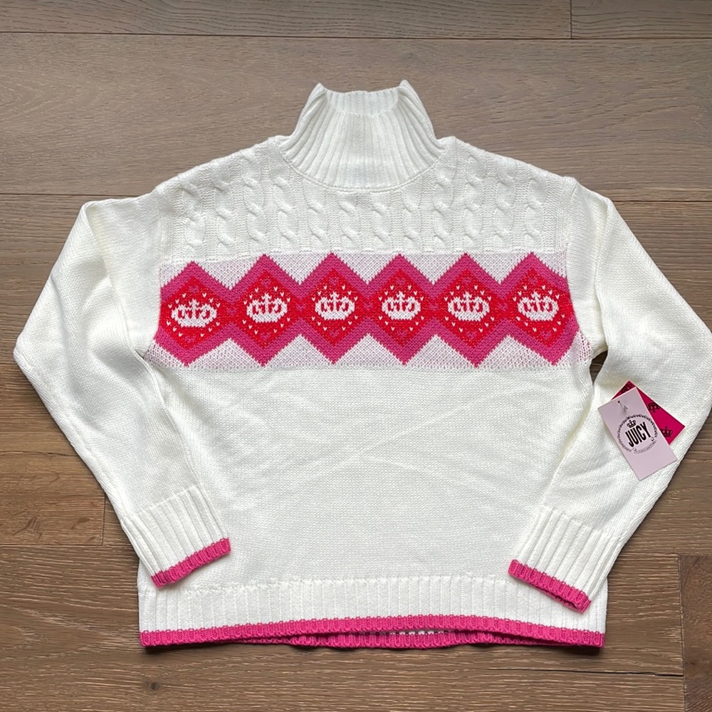 NWT Juicy by Juicy Couture Women’s Small Mock Neck Long Sleeve Pullover Sweater